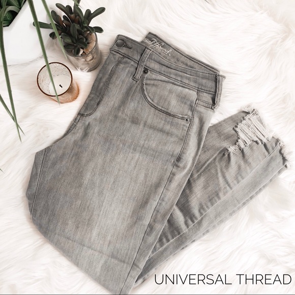 Universal Thread Denim - UNIVERSAL THREAD Gray Cropped Jeans